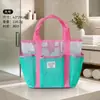 Bolsa fofa para guardar brinquedos de praia infantis, bolsa de malha de grande capacidade para natação, uso ao ar livre na beira-mar, bolsa de praia de malha para maiô