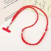Nuevo Color de Moda Tejido a Mano Cadena Cruzada Unisex Colgante para Teléfono Móvil Colgante de Bolsa Ajustable Cordón