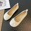 Zapatos de ballet con lazo estilo francés W768-1 para mujer, zapatos planos de una sola pieza, punta redonda, corte bajo, nuevos zapatos casuales para primavera y otoño 2026