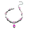 Pulseira de Cristal da Moda Coreana Coração de Pêssego Diamante Brilhante Pulseira de Joias Femininas Pulseira Personalizada