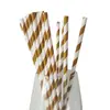 Pajita Desechable Biodegradable de Papel Kraft Rayas de Colores Decoración de Fiesta Postre Pastelería Bar Pajita para Bebidas