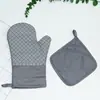 Guantes de Silicona de Algodón Puro con Certificación CE, Engrosados y Alargados, Antideslizantes, Resistentes a Altas Temperaturas, Guantes para Horno de Microondas, Anti-quemaduras para Horno de Horneado E18