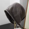 Gorro de lana estilo japonés con cordón, gorro de punto con cordón, gorro de punto de lana para mujer de otoño e invierno, gorro para clima frío para mujer