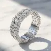 Anillo de moissanita irregular de moda de alta gama estilo ins transfronterizo S925 plata personalidad lujo ligero para mujer