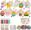 Set de Manualidades de Rodaja de Madera con Dibujos Animados de Pascua Transfronterizos para Pintar y Garabatear DIY Infantil Soporta Dropshipping y Etiquetado