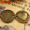 A3616 retro amor redondo Marca dupla pendente 2,0g novo feito à mão DIY joias atacado acessórios de joias DIY