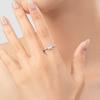 Anillo Modian S925 de plata esterlina con un pequeño cubo de azúcar, estilo japonés y coreano, para mujer, con un pequeño anillo de diamantes apilados, simple y fresco.