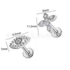 Pendientes de Aleación de Cobre con Cruz de Zirconia Pendientes de Gama Alta Pendientes de Joyería para Piercing de Aleación de Titanio G23