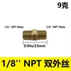 Conector Roscado de Latón NPT de 1/2 pulgada Adaptador de Tubería Macho, Conector Roscado Hexagonal Rosca Exterior NPT de 1"