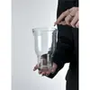 Taza de Vidrio Retro de Boca Ancha para Hielo Café Americano de Gran Capacidad Refresco Agua Mineral Taza para Bebidas Taza para Té de Frutas