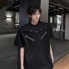 Camiseta de Manga Curta Nicho com Ombreira Estilo Monstrinho Masculina Verão Plus Size Marca Tendência Solta Bonita Manga Curta