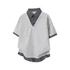 Camisa polo de manga corta con cuello para hombre, camiseta de verano de marca moderna, corte holgado estilo coreano, top versátil retro moderno 2026