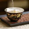Fabricante Caneca de Chá de Prata Banhada a Ouro 999, Caneca Mestra Magnólia Ramo Dourado, Caneca de Chá Pessoal, Xícara de Degustação, Pires de Chá, Conjunto de Chá Kung Fu