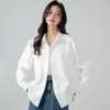 Camisas Soltas de Manga Longa para Mulheres, Tops Lisos para Primavera e Outono, Camisas Versáteis para o Trabalho, Novos Estilos de Primavera Transfronteiriços, em Estoque