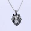 Collar de Acero Inoxidable Estilo Punk Europeo y Americano Transfronterizo Colección Colgante Cabeza de Lobo Serie Animales Joyería al por Mayor