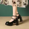 Zapatos Mary Jane Chuyuji de una sola tira color vino cinto para mujeres menudas, tacones altos, nuevo estilo primavera 2026 zapatos de tacón