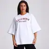 Camiseta de Manga Corta con Estampado de Letras de California para Mujer Verano 2026 Estilo Retro Americano Holgado Perezoso Top