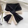 Nuevo Cuello de Punto de Lana Cálido a Prueba de Frío para Niña, Versátil, con Bloques de Color Lindos, Bufanda de Moda para Mujer