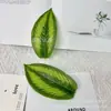 Hojas de Bambú Artificiales, Hojas de Planta Falsas Verdes con Patrón de Zebra Siempreverdes, Accesorios Artificiales para Manualidades con Hojas, Hojas Falsas de Planta Verde Artificial