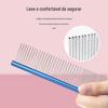 Pente para Grooming de Animais de Estimação Fila Única Denso Duplo Propósito Eletrogalvanizado Pente para Grooming de Animais de Estimação Pente para Grooming de Cães Agulha de Aço 25cm