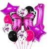 Nuevo transfronterizo traje de globo digital de aluminio con película de mariposa rosa Barbie de 32 pulgadas decoración para baby shower fiesta de cumpleaños