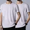 Camiseta de Verano de Seda de Hielo para Hombre Camiseta Holgada de Manga Corta con Cuello Redondo para Hombre Talla Grande Sencilla Versátil de Secado Rápido