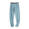 Pantalones de pijama de otoño e invierno de lana de seda para hombre, pantalones de pijama de una sola pieza con forro polar y almacenamiento de calor grueso, pantalones cálidos