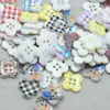 Botón de Resina con Estampado de Cuadros y Trébol de Cuatro Hojas Botón de Cuatro Agujeros Versátil para Ropa Camisa Chaqueta Botón de Accesorio DIY