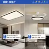 Lámpara de Techo Moderna Simple Negra para Sala de Estar Restaurante Ventilador Invisible Habitación Dormitorio Paquete Combinado Creativo para Sala de Estar