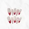Ankora Vermelho Losango Temperamento Bolinhas Olho de Gato Estilo Diamante Francês Estilo Europeu e Americano Manicure Destacável Produtos Acabados Atacado