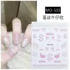 Pegatinas para Uñas con Borde de Encaje de Mezclilla y Moño Estampado Nuevo Estilo 2026 Rosa Azul Tridimensional Estilo Francés Pegatinas para Uñas Portátiles