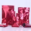 Saco de Embalagem de Folha de Alumínio Banhado a Ouro Vermelho Saco Autovedante Saco para Alimentos Máscara Pó Chá Sacola Pequena Bolso Selado para Amostra