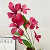 Estilo Pintura a Óleo Flor de Orquídea Chama Artificial 6 Cabeças Decoração Sala de Estar Casa Salão de Casamento Cenário de Jardim Decoração Vitrine