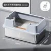 Bandeja de Arena para Gatos de Acero Inoxidable Abierta con Borde Alto Sobredimensionada Antisalpicaduras Profundizada Semi-cerrada Inodoro para Gatos Suministros para Mascotas