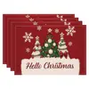 Amazon Manteles Navideños Muñeco de Nieve Árbol de Navidad Manteles Decoración de Mesa de Comedor Occidental Manteles Aislantes Fiesta Navideña
