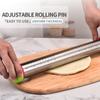 Rodillo de cocina a escala, herramienta para hornear, rodillo ajustable de acero inoxidable para el hogar, palito de masa para envolver bolas de masa