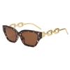 Nuevas Gafas de Sol de Moda Transfronterizas Europeas y Americanas de Montura Pequeña para Hombre, Personalizadas con Cadena de Adorno, Gafas de Sol de Moda para la Calle para Mujer