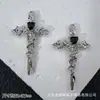 Estilo Oscuro Europeo y Americano Colgante Encanto de Luna Corazón Mariposa Rosa Cruz con Pedrería Pulsera de Cuentas Collar DIY