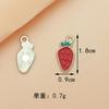 Accesorios de bricolaje rojos, aleación, gota de aceite, flor, fruta, llavero, colgante, pendientes, accesorios para el cabello, teléfono móvil, pequeño colgante