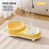 Tigela Dupla Elevada de Aço Inoxidável para Gatos, Tigela de Alimentação Protetora do Pescoço, Dispensador Automático de Água, Tigela para Pets Antiderrapante e Antiderrapante