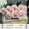 Nuevo Modelo de Rosas de Diamante Artificiales de 9 Cabezas, Flores Artificiales para Accesorios de Sala de Estar, Decoraciones de Flores Falsas para Bodas, Ramo de Rosas al por Mayor