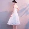 Vestido de Verano 2026 Ajustado al Cuerpo con Cuello en V Estilo Hada Cintura Ceñida Sexy con Tira de Flecos y Plumas para Mujeres Petites