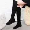 Botas altas para mujer, nueva colección otoño/invierno 2026, botines de tacón grueso, estilo europeo, modernas y estilizadas, botas de caña alta, forradas para abrigar