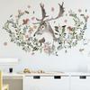 Decoración de Pared Casual para Dormitorio Pegatinas de Pared Personalizadas Alce Hojas Creativas Ins Pegatinas de Pared para Sala de Estar Tianlu Home