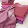 Ropa de primavera y otoño para madres de mediana edad y mayores, traje de pantalón largo para mujer, ropa interior térmica de dos piezas, engrosada, forrada de polar, para otoño e invierno