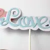 Decoración para Hornear Pastel de Cumpleaños Tanabata Día de San Valentín Amor Rosa Tarjeta Fiesta Mesa de Postres de Boda Enchufe