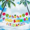 Suministros Decorativos para Fiesta Temática Hawaiana de Verano Bandera Tirar Cadena Espiral Decoración de Fiesta Pancarta suit