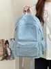 Mochila Azul Refrescante de Verano con Puntos Blancos, Estilo Coreano, Estética y Terapéutica para Niñas y Estudiantes, Mochila Pequeña para Salidas
