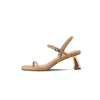 Sandalias retro de una tira estilo francés para mujer 2020 Verano nuevas de tacón alto para celebridades de Internet punta abierta zapatos de mujer tacón especial