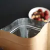 Bolsa de Embalaje para Semillas de Melón Fondo Plano Bolsa de Papel Kraft con Cierre Zip Bolsa Sello para Alimentos Bolsa de Papel Kraft Aluminizado Lista para la Venta